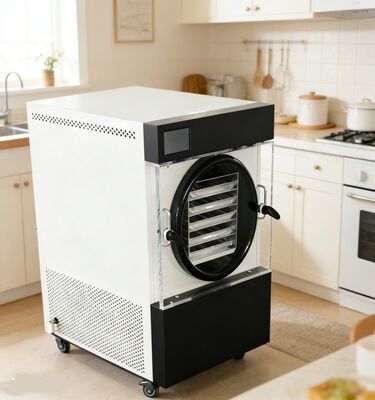 Desempenho de nível comercial em casa. Secador caseiro de congelamento de aço inoxidável com grande capacidade e secagem confiável 24 horas por dia, 7 dias por semana.