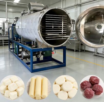 Sistema de controlo PLC Secador de congelamento industrial Faixa de temperatura Minus 50 °C a mais 80 °C Sistema de segurança múltipla que assegura o funcionamento