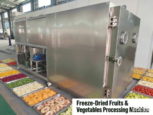 Temperatura de liofilização -40C-80C Secador de frio a vácuo de alimentos com potência de instalação de 35KW e bomba de vácuo Baosi ou  garantindo a liofilização