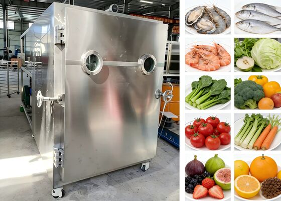 Secador a vácuo e congelador de alimentos de 200 kg, com sistema de refrigeração e tensão personalizados, ideal para processamento de alimentos