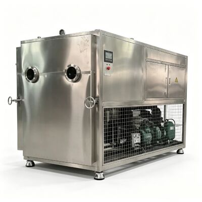 Grau de vácuo ≤10Pa Secador de congelamento a vácuo para alimentos com bomba de palhetas rotativas de dois estágios, sistema de refrigeração ideal para preservação e secagem de alimentos