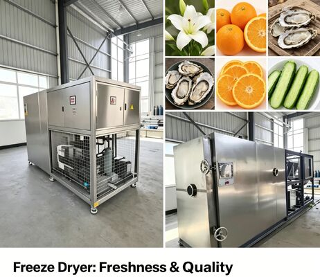 Secador de Alimentos a Vácuo por Congelamento Refrigerado a Ar Operando entre menos 40 e 80 Graus Celsius Adequado para Conservação de Alimentos