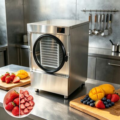 Display LCD Mini Freeze Dryer Feito de aço inoxidável SUS304 Oferecendo compacta e solução de secagem por congelamento para laboratório