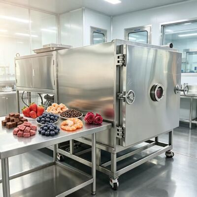 Secador de congelamento de vegetais de tamanho total 3800 1700 2000 mm com capacidade de lote de 100 kg e sistema de resfriamento de ar ideal para processamento de vegetais