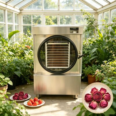 Danfoss Compressor Home Freeze Dryer incorporando aço inoxidável SUS304 e bomba de vácuo Baosi de dois estágios para secagem de alimentos