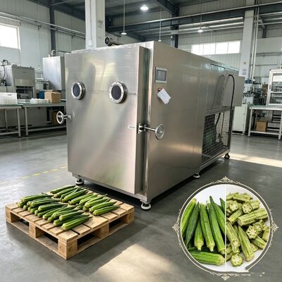 Secador de congelamento de vegetais com resfriamento de ar com sistema de controle PLC garantindo vegetais liofilizados com tempo mínimo de processamento
