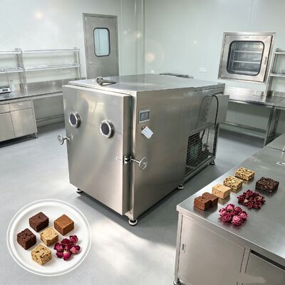 Secador de congelamento vegetal de tamanho de câmara 1800 1700 1300mm com material de bandeja de aço inoxidável 304 e capacidade de lote de 100 kg para uso comercial