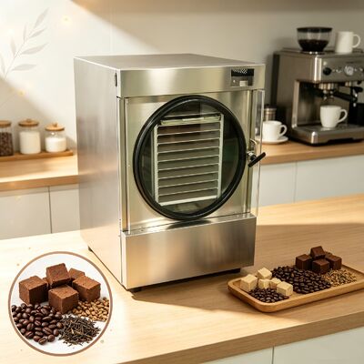 20 a 25 kg Capacidade Mini Secador de Congelamento Dimensão 1100 1000 1180mm Perfeito para secagem por congelamento de materiais biológicos delicados